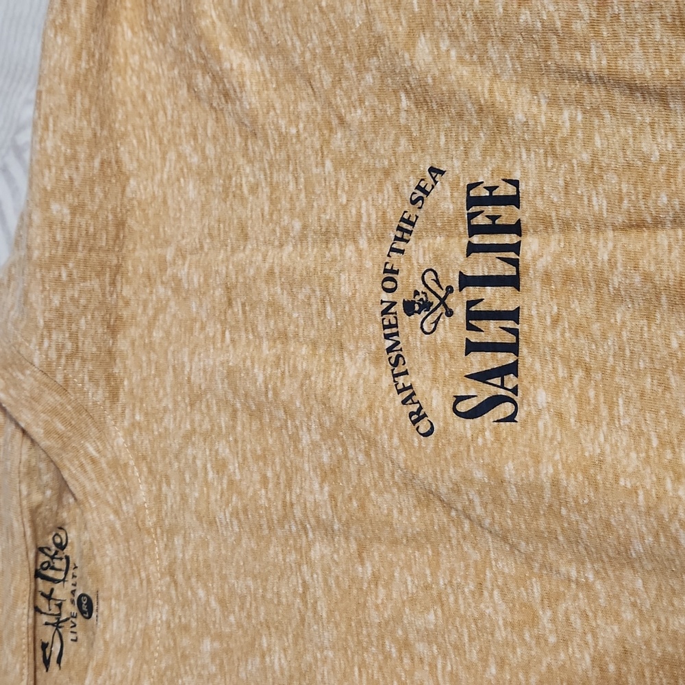 NWT Salt Life Men’s Heritage Logo Long Sleeve Tee - Gold Heather - Large - Picture 6 of 8